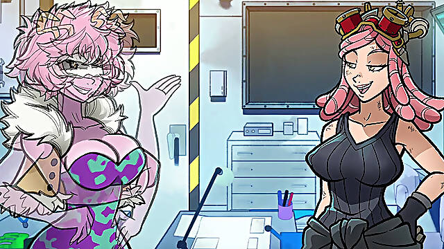Meis Project - The voluptuous Ashido Mine from My Hero Academia testing the superb Invention of the Beautiful Mei