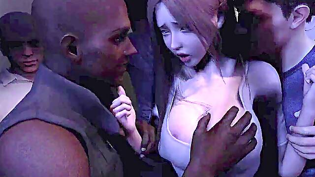 Boinking super-sexy woman in club