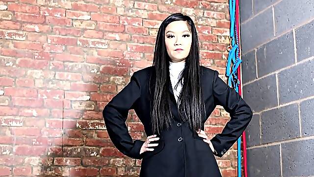 Equestrian Louisa kicking fruit wearing shoes