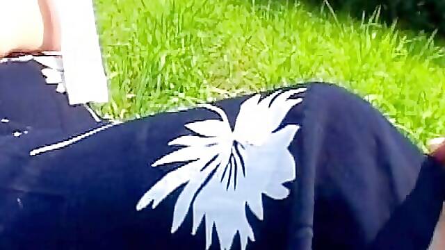 An amazing German blonde riding a hard dick in the field