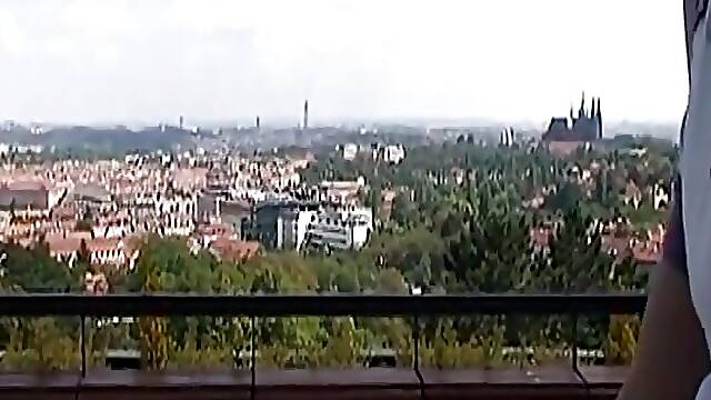 Hot German slut makes her man cum on her belly