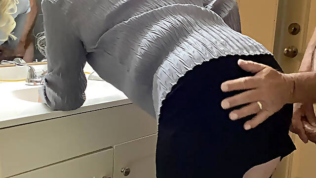 Anal fuck while getting ready for work