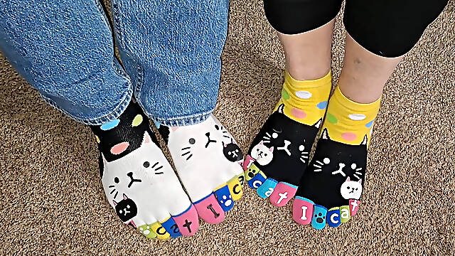 Having fun with 5 finger toes socks