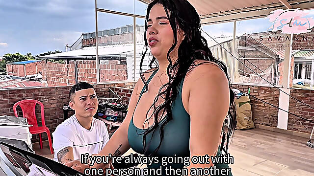 Latina BBW Gives Her Tight Pussy to Her Workout Partner at the Gym - Savannah Watson