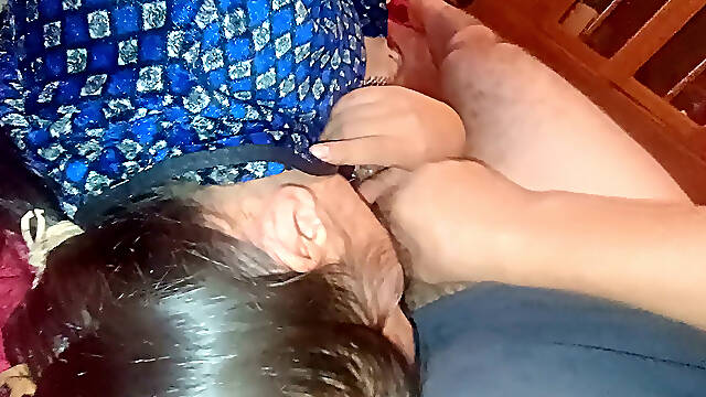I take advantage of her being tired and I blowjob and fuck her and let go of her mouth