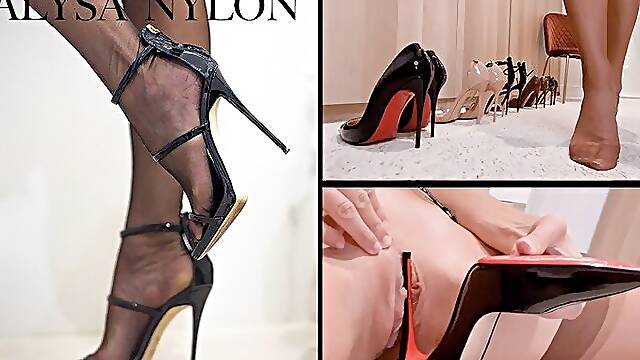 51 ALYSA PRESENTE SES TALONS LES PLUS HAUTS ET SE MASTURBE AVEC