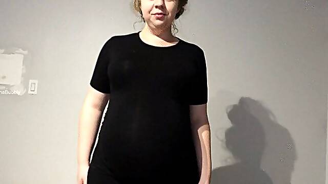 Pregnant GFE Strip and Masturbate with Fingers