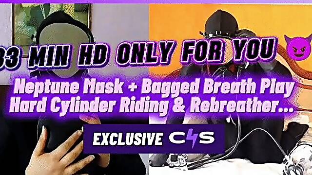 Neptune Rebreather & Cylinder Breath Play: Seductive Balloon Play + Hard Cylinder Riding – 33 Min HD Compilation