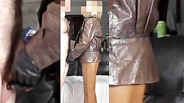 Tan Leather Brown Suit Jackoff