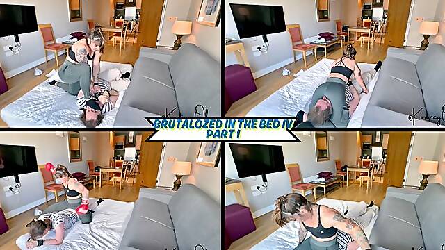 Brutalized In The Bed IV (Part 1) - Kortney Olsons Punching Bag is Back For Another of Her Vicious Beatdowns - She Starts Off with Punches, Elbows, Ball Busting, Face Sitting, and Much More - HD (WMV)
