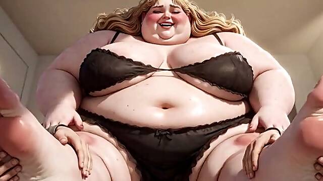 Two Male Slaves Licking Extremely Fat SSBBW Feet - Foot Worship Domination