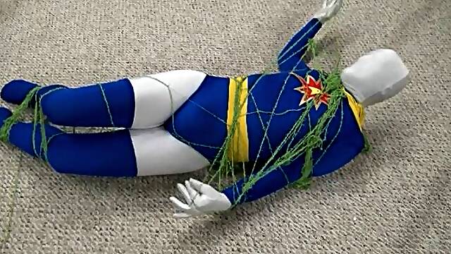 Atomic Man Bound With A Boner In Green Goo And Yarn