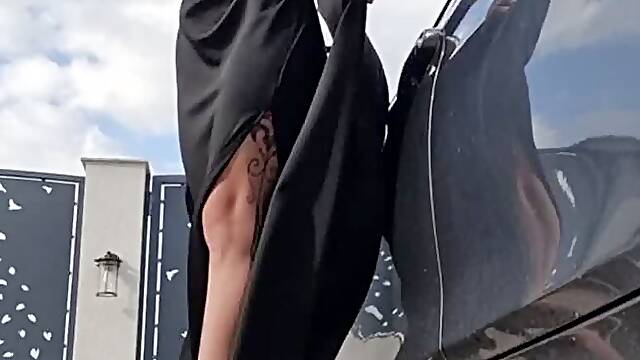 Nicotine Craving Elegant Heel Goddess – Sensual Smoking Beside My Car