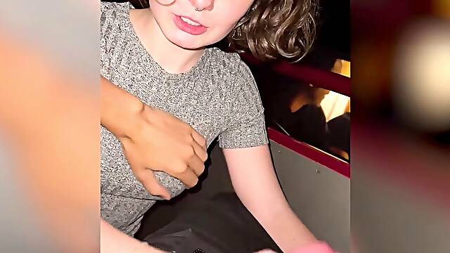 Risky public sex in a cinema - Wild adventure in a movie theatre