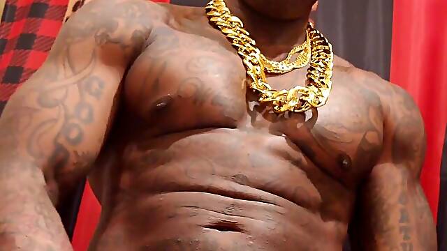 Bbc Worship Hallelujah Johnson - Tall Dark Chocolate Muscles Tattoos Hairy BBC Hallelujah Johnson Masturbating Solo