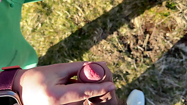 Caught Stroking in Public... She Helped Me Finish