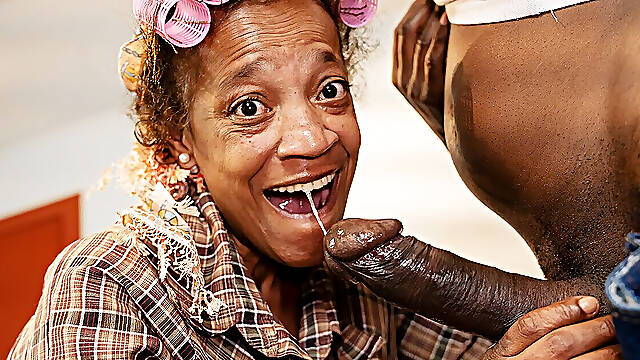 Fat Belly Ebony Mature Anal Destroyed by a BBC