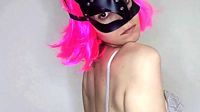 Hear Me Moan as I Masturbate with My Kitty Mask and Tits