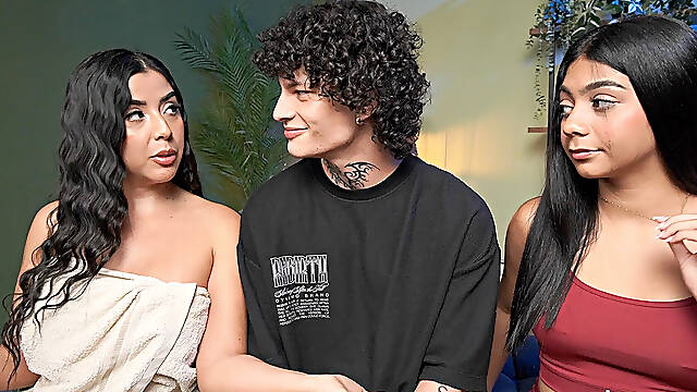 I Give My Stepmom a Relaxing Massage and My Girlfriend Arrives to Complete the Threesome