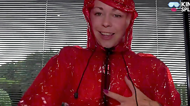Shiny Pvc Rain Suit Garden Tease