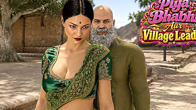 Horny Desi Indian Bhabhi Fucked Hard by Village Leader Outdoor Hardcore Sex Hindi Audio English Subtitles