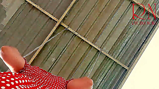 Depraved Housewife Swinging No Panties Close up
