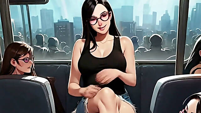 Lin Gives a Footjob on the Train
