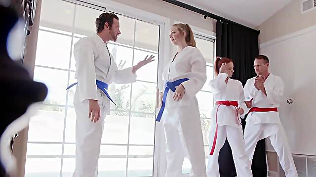 Lustful athletes plow lusty coeds in raunchy gangbang