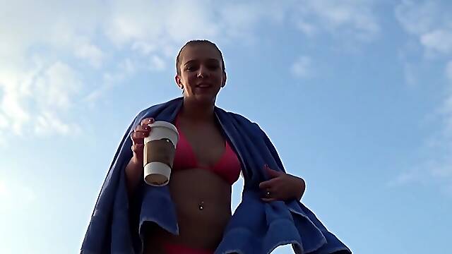 Dirty MILF Tiffany flaunts her big naturals in a skimpy bikini